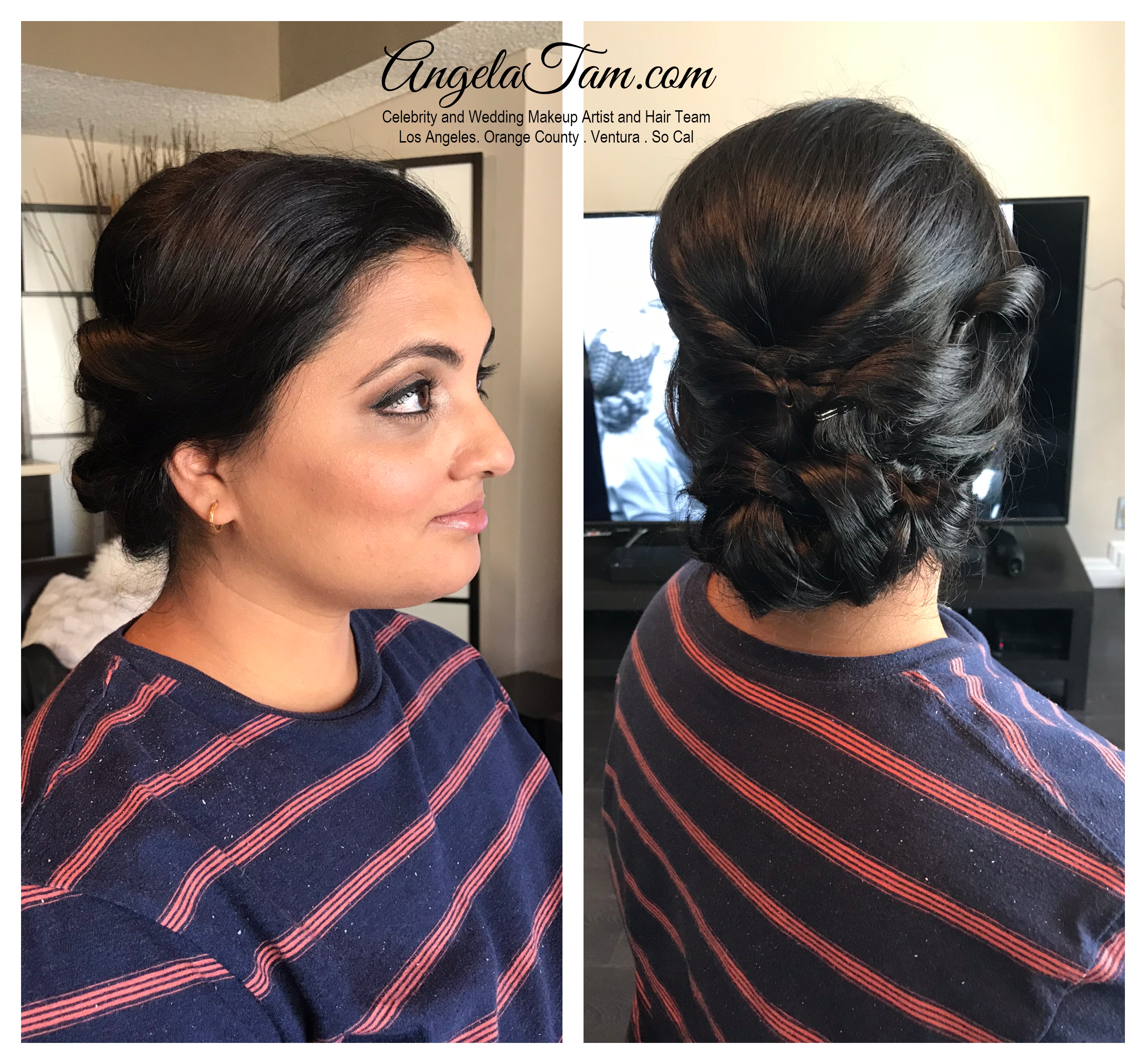Lata South Asian Indian Bride Preview Session Low Bun Updo